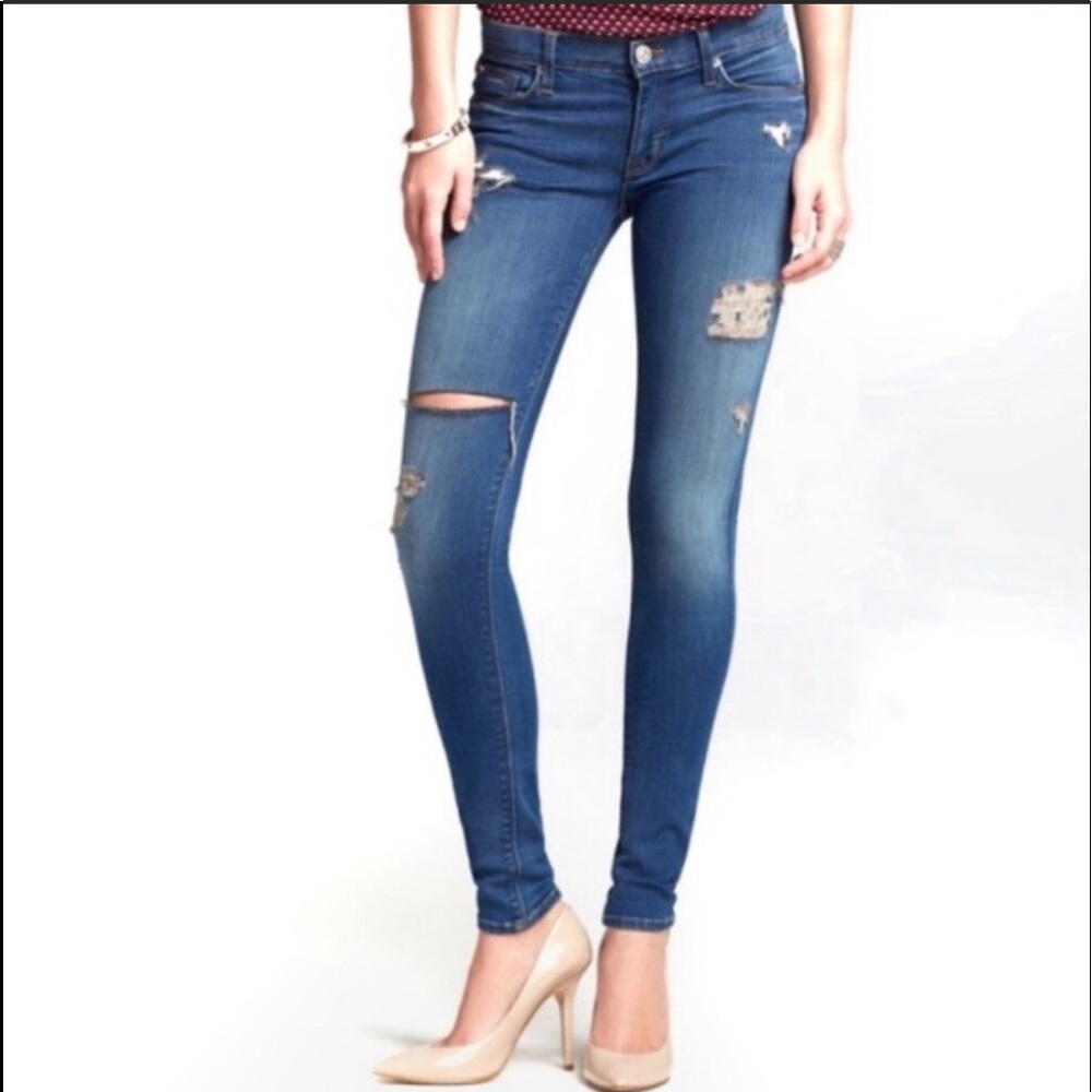 Hudson Krista Super Skinny Ripped Jeans